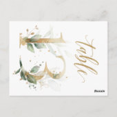 Carte Postale Feuillage vert et or, Tableau 13, Numéro de tablea (Dos)