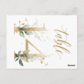 Carte Postale Feuillage vert et or, Tableau 14, Numéro de tablea (Dos)