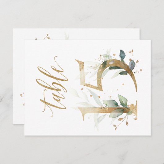 Carte Postale Feuillage vert et or, Tableau 15, Numéro de tablea (Devant / Derrière)