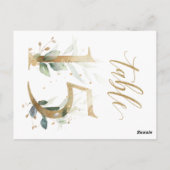 Carte Postale Feuillage vert et or, Tableau 15, Numéro de tablea (Dos)