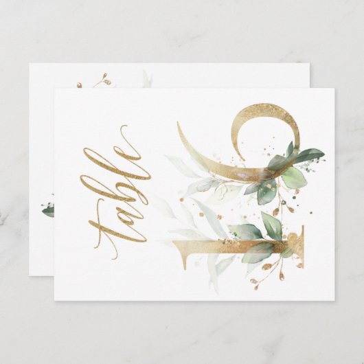 Carte Postale Feuillage vert et or, Tableau 16, Numéro de tablea (Devant / Derrière)