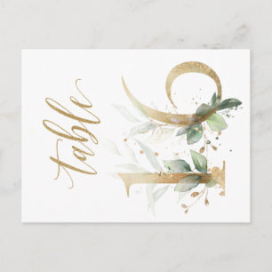 Carte Postale Feuillage vert et or, Tableau 16, Numéro de tablea