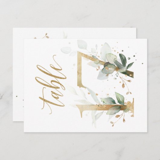 Carte Postale Feuillage vert et or, Tableau 17, Numéro de tablea (Devant / Derrière)