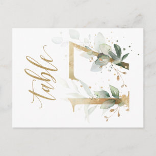 Carte Postale Feuillage vert et or, Tableau 17, Numéro de tablea