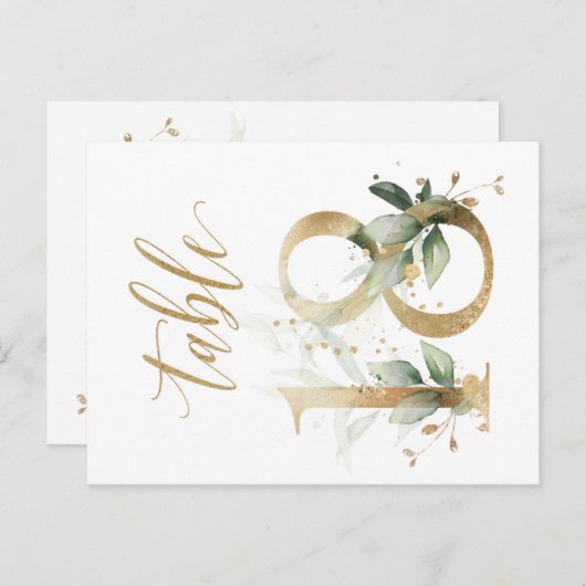 Carte Postale Feuillage vert et or, Tableau 18, Numéro de tablea (Devant / Derrière)