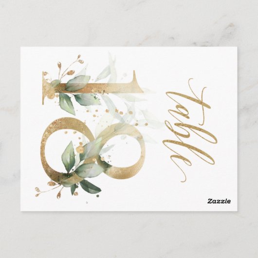 Carte Postale Feuillage vert et or, Tableau 18, Numéro de tablea (Dos)