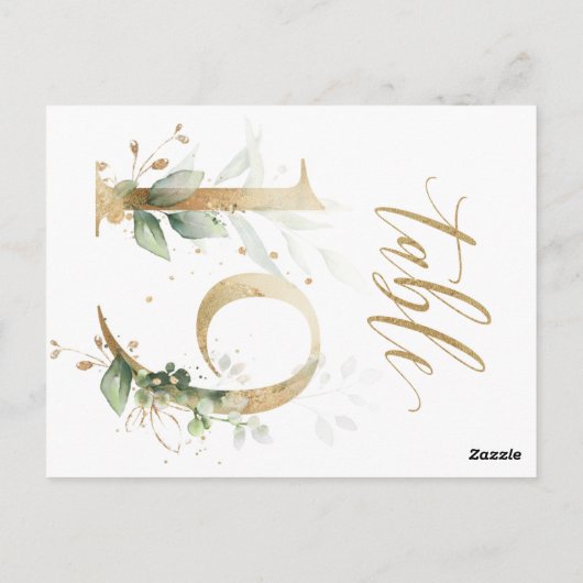 Carte Postale Feuillage vert et or, Tableau 19, Numéro de tablea (Dos)