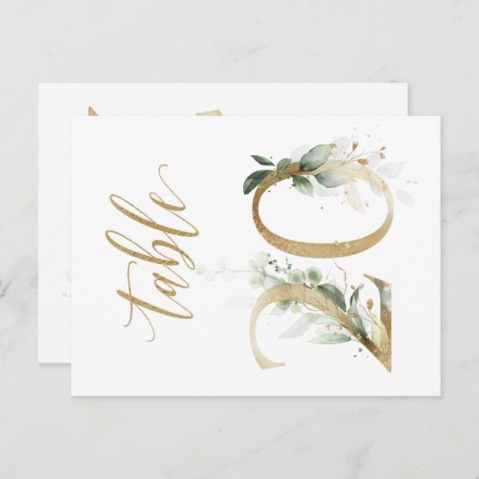 Carte Postale Feuillage vert et or, Tableau 20, Numéro de tablea (Devant / Derrière)