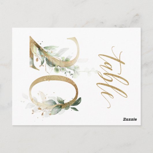 Carte Postale Feuillage vert et or, Tableau 20, Numéro de tablea (Dos)