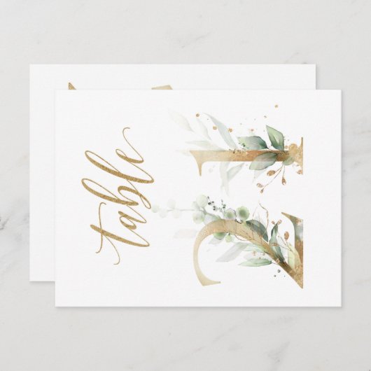 Carte Postale Feuillage vert et or, Tableau 21, Numéro de tablea (Devant / Derrière)