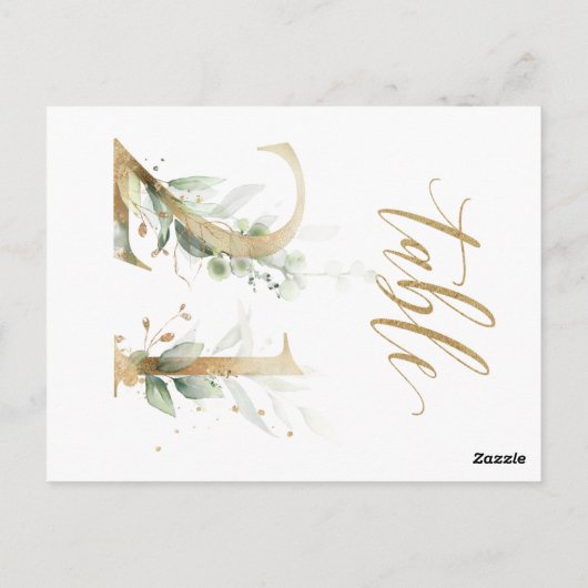 Carte Postale Feuillage vert et or, Tableau 21, Numéro de tablea (Dos)