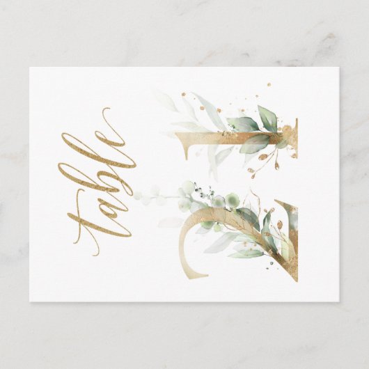 Carte Postale Feuillage vert et or, Tableau 21, Numéro de tablea (Devant)