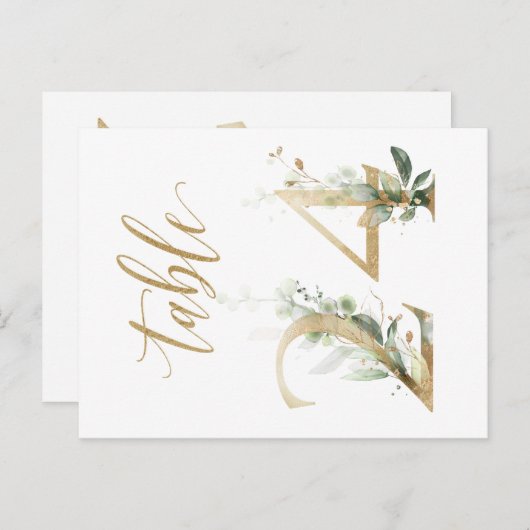 Carte Postale Feuillage vert et or, Tableau 24, Numéro de tablea (Devant / Derrière)