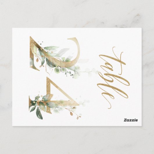 Carte Postale Feuillage vert et or, Tableau 24, Numéro de tablea (Dos)