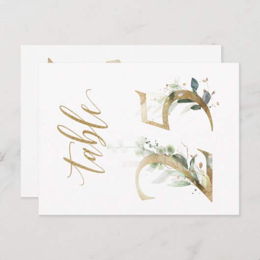 Carte Postale Feuillage vert et or, Tableau 25, Numéro de tablea (Devant / Derrière)