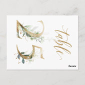 Carte Postale Feuillage vert et or, Tableau 25, Numéro de tablea (Dos)