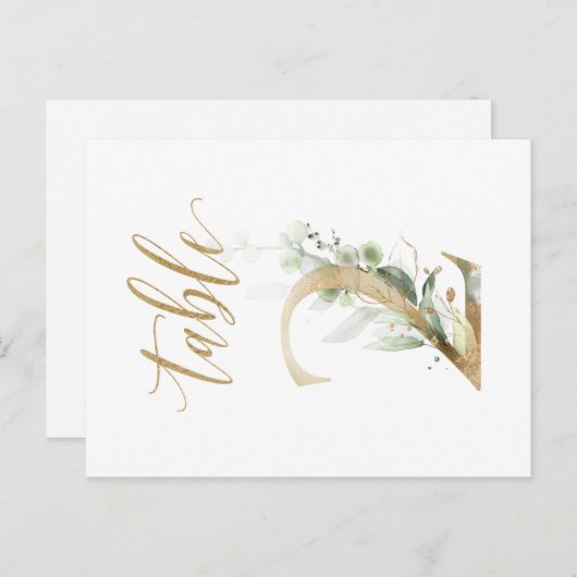 Carte Postale Feuillage vert et or, Tableau 2, Numéro du tableau (Devant / Derrière)