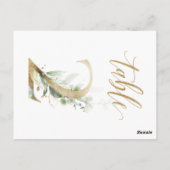 Carte Postale Feuillage vert et or, Tableau 2, Numéro du tableau (Dos)