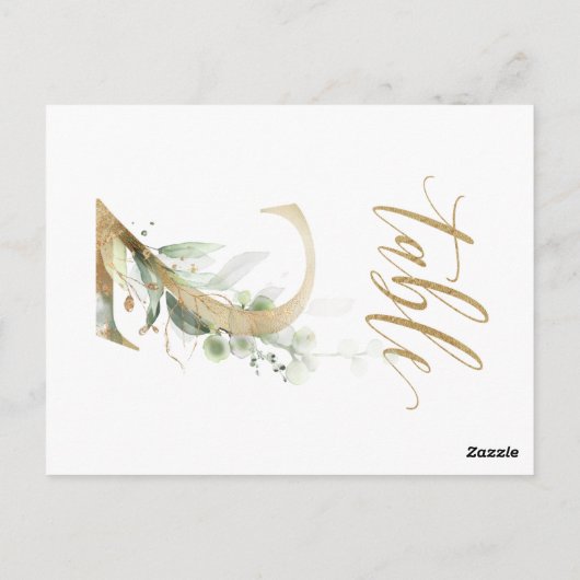 Carte Postale Feuillage vert et or, Tableau 2, Numéro du tableau (Dos)