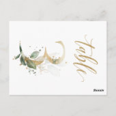 Carte Postale Feuillage vert et or, Tableau 3, Numéro du tableau (Dos)