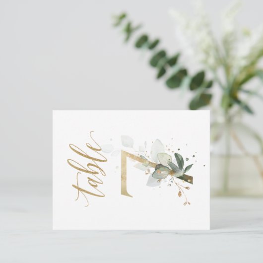 Carte Postale Feuillage vert et or, Tableau 7, Numéro du tableau (Debout devant)