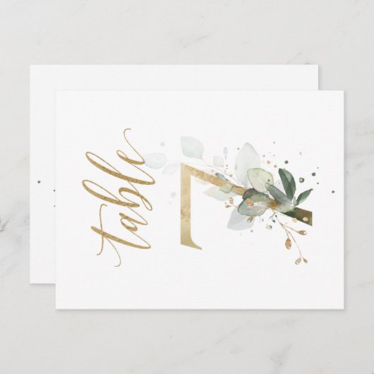 Carte Postale Feuillage vert et or, Tableau 7, Numéro du tableau (Devant / Derrière)