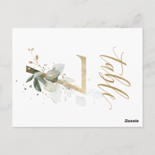 Carte Postale Feuillage vert et or, Tableau 7, Numéro du tableau (Dos)