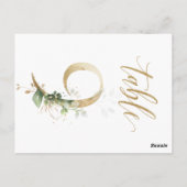 Carte Postale Feuillage vert et or, Tableau 9, Numéro de tableau (Dos)