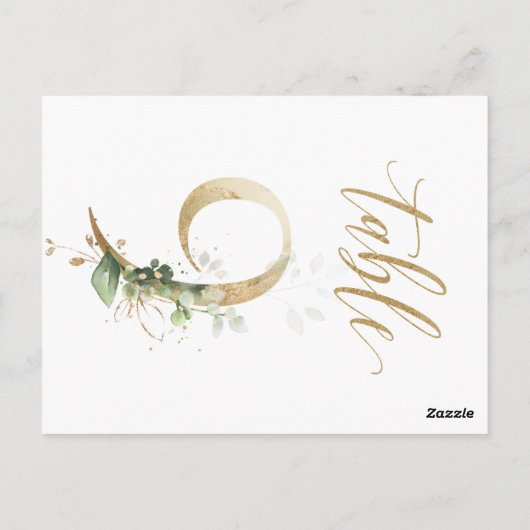 Carte Postale Feuillage vert et or, Tableau 9, Numéro de tableau (Dos)