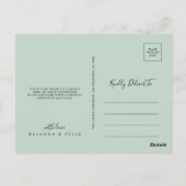 Carte Postale Feuillage vert or géométrique Merci floral (Dos)