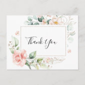 Carte Postale Feuillage vert or géométrique Merci floral (Devant)