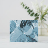 Carte postale Feuille Aqua (personnalisable) (Debout devant)