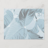Carte postale Feuille Aqua (personnalisable) (Dos)