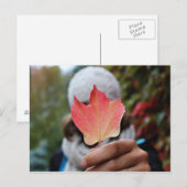 Carte postale Feuille automne (Devant / Derrière)