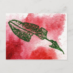 Carte postale "Feuille de cerise mâchée #1"