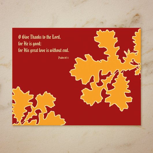 Carte postale Feuille de Chêne Thanksgiving
