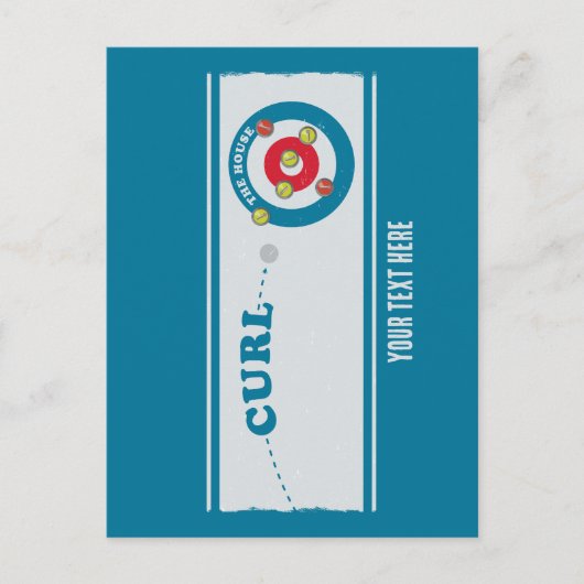 Carte Postale Feuille de curling Pierres de curling (Devant)