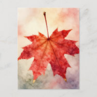 Feuille de érable rouge vibrant aquarelle