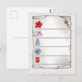 Carte Postale Feuille de fleurs (Devant / Derrière)
