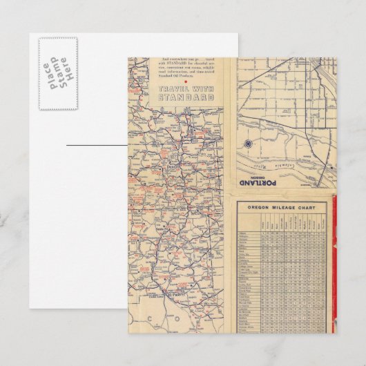 Carte Postale Feuille de route de l'Oregon (Devant / Derrière)