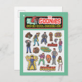 Carte Postale Feuille de stickers rétro graphique des Goonies (Devant / Derrière)