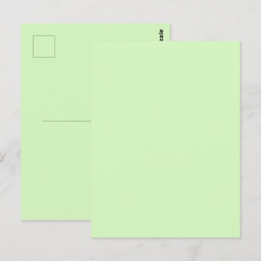 Carte Postale Feuille de thé vert pastel uni (Devant / Derrière)