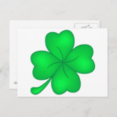 Carte Postale Feuille de trèfle à quatre feuilles (Devant / Derrière)