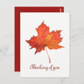 Carte Postale Feuille d'érable aquarelle (Devant / Derrière)