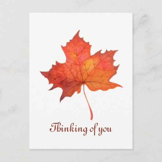Carte Postale Feuille d'érable aquarelle (Devant)