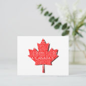 Carte Postale Feuille d'érable canadienne avec texte (Debout devant)