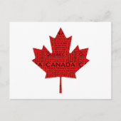 Carte Postale Feuille d'érable canadienne avec texte (Devant)