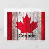 Carte Postale feuille d'érable canadienne rouge - drapeau du can (Devant / Derrière)