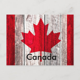 Carte Postale feuille d'érable canadienne rouge - drapeau du can