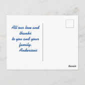 Carte Postale Feuille d'érable jaune en bleu (Dos)